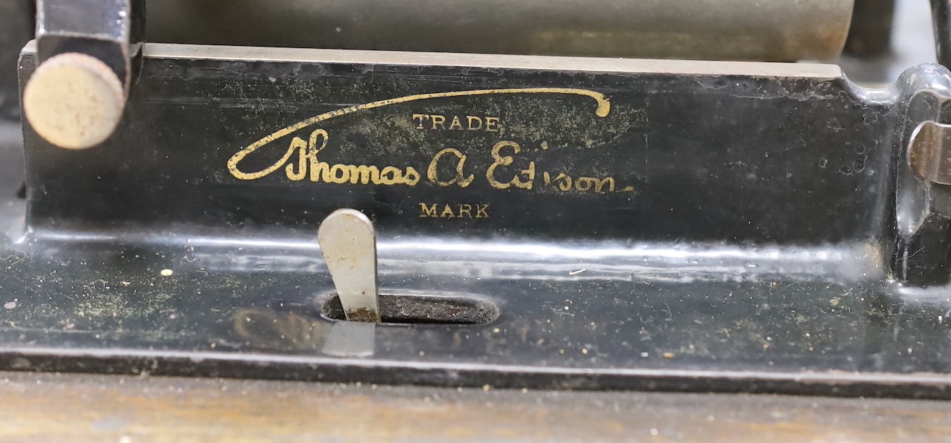 A cased Thomas Edison phonograph (horn missing)